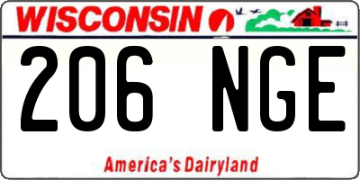 WI license plate 206NGE