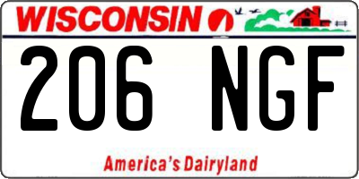 WI license plate 206NGF