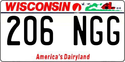 WI license plate 206NGG