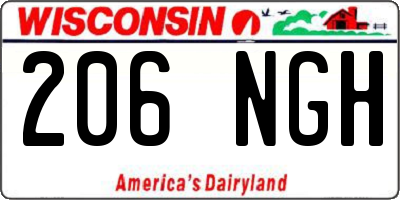 WI license plate 206NGH