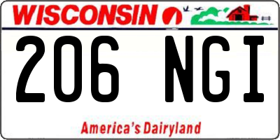 WI license plate 206NGI