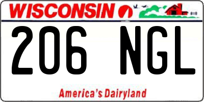WI license plate 206NGL