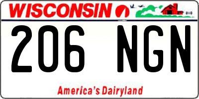 WI license plate 206NGN