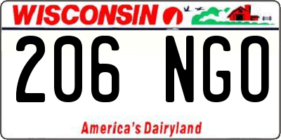 WI license plate 206NGO