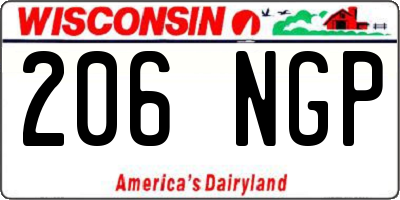 WI license plate 206NGP