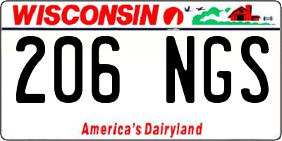 WI license plate 206NGS