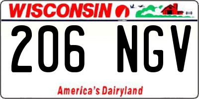 WI license plate 206NGV