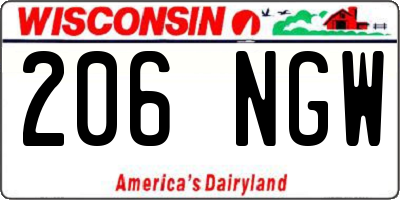 WI license plate 206NGW
