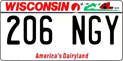 WI license plate 206NGY