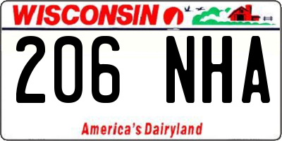 WI license plate 206NHA