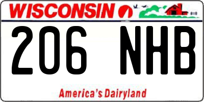 WI license plate 206NHB