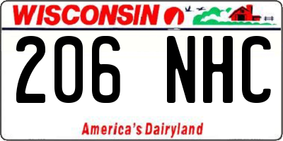 WI license plate 206NHC