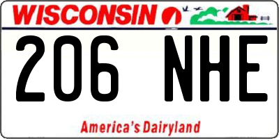 WI license plate 206NHE