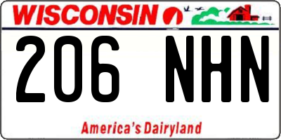 WI license plate 206NHN