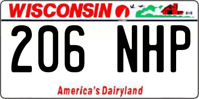 WI license plate 206NHP