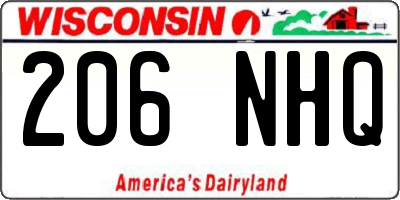 WI license plate 206NHQ
