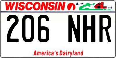 WI license plate 206NHR