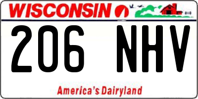WI license plate 206NHV
