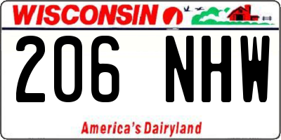 WI license plate 206NHW