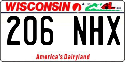 WI license plate 206NHX