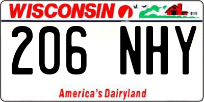 WI license plate 206NHY