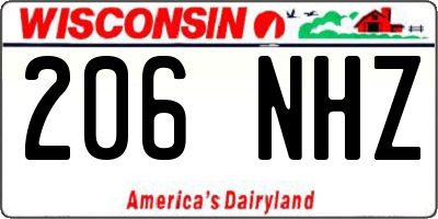 WI license plate 206NHZ