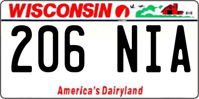 WI license plate 206NIA