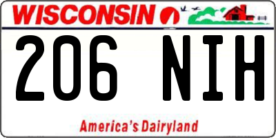 WI license plate 206NIH