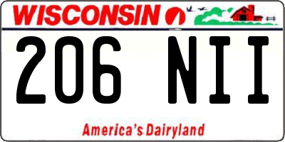 WI license plate 206NII