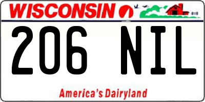 WI license plate 206NIL