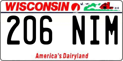 WI license plate 206NIM
