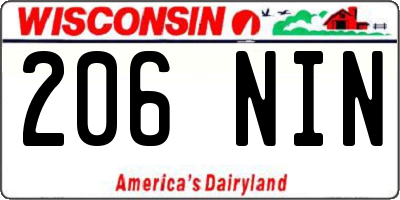 WI license plate 206NIN