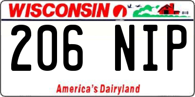 WI license plate 206NIP