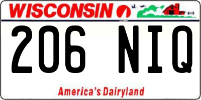 WI license plate 206NIQ