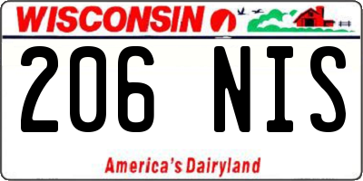 WI license plate 206NIS