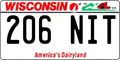 WI license plate 206NIT