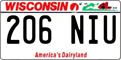 WI license plate 206NIU