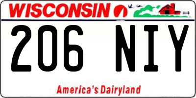 WI license plate 206NIY