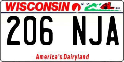 WI license plate 206NJA