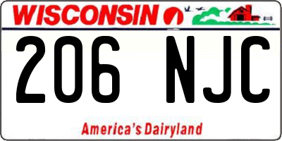 WI license plate 206NJC