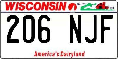 WI license plate 206NJF