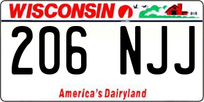 WI license plate 206NJJ