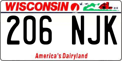 WI license plate 206NJK
