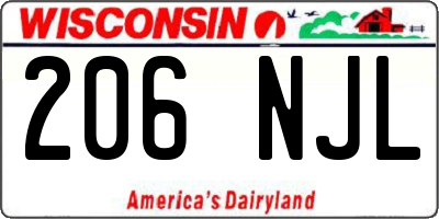 WI license plate 206NJL