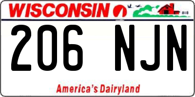 WI license plate 206NJN