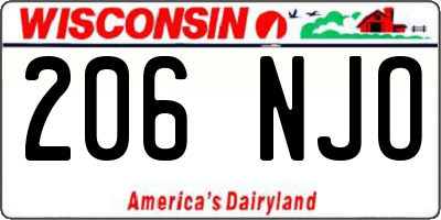 WI license plate 206NJO