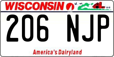 WI license plate 206NJP