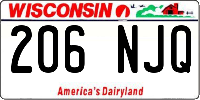 WI license plate 206NJQ