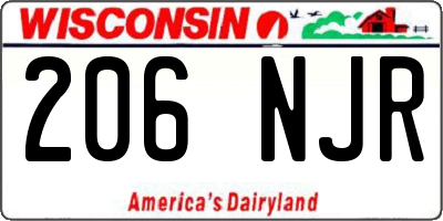 WI license plate 206NJR