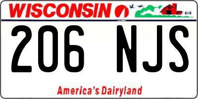 WI license plate 206NJS